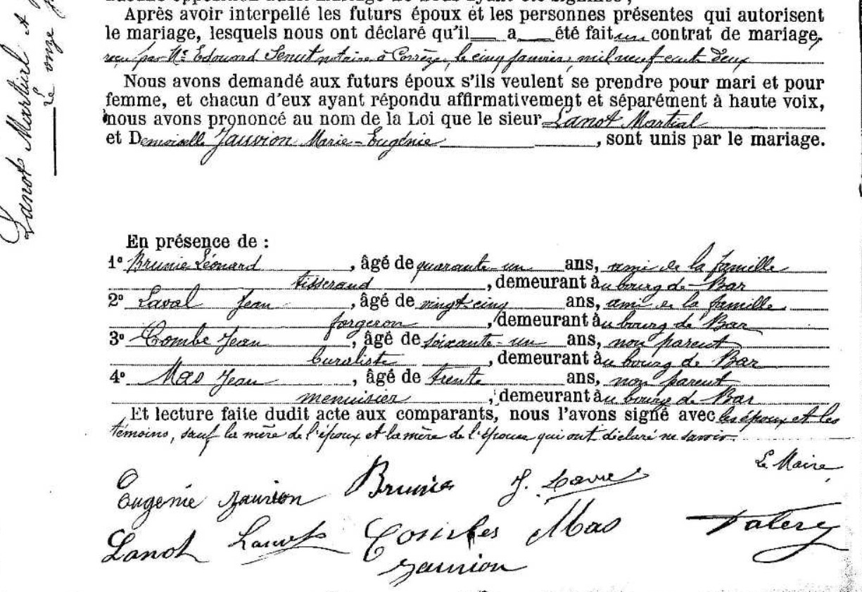 Mariage Lanot Martial - Jauvion Marie Eugenie 2.jpg